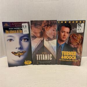 Sealed VHS Lot Titanic Silence of the Lambs Turner & Hooch New Factory Sealed